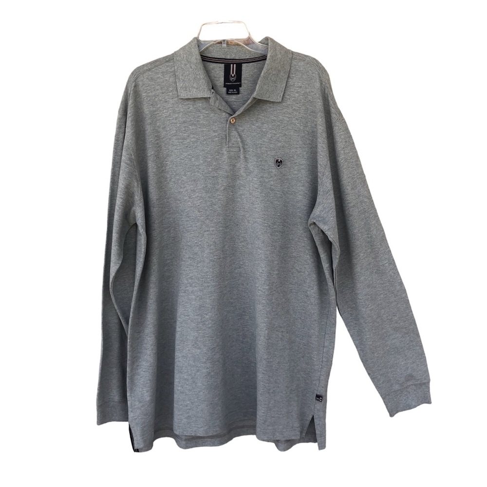 Phat farm 💯 % Cotton Men’s Long Sleeve Gray Polo Shirt XL